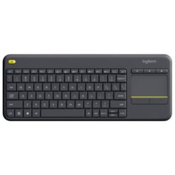 Logitech K400 Plus, Mini, Wireless, RF Wireless, USB-Nano, QWERTY, 10m, Black