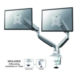 Neomounts NM-D750DSILVER NeoMounts TV/ Monitor Full Motion Dual Desk Gas-spring Mount, 2x