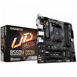 Gigabyte B550M DS3H, mATX, AM4, AMD Ryzen, 4x DDR4 DIMM, 2933 Mhz, M.2, USB3.1, GBLAN, TPM