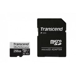 Transcend TS256GUSD340S MicroSDXC w/ adapter, 256GB, UHS-I U3, V30, A2, 3D NAND, 160/ 125 MB/s