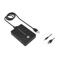 Conceptronic HUBBIES10B HUBBIES 4-Port USB 3.0/2.0 Hub, 90cm cable, USB 3.2 Gen 1 Type-A, Black