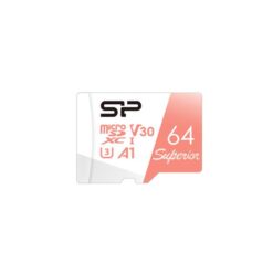 Silicon Power SP064GBSTXDV3V20SP Superior, 64 GB, MicroSDXC, Class 10, UHS-I, 100 MB/s, 80 MB/s