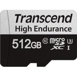 Transcend TS512GUSD350V microSD w/ adapter, 512 GB, UHS-I U3, High Endurance, 95/ 45 MB/s