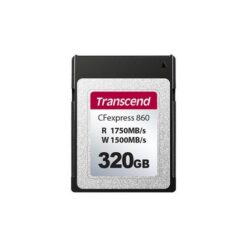 Transcend TS320GCFE860 CFE860 320GB CFExpress Card 2.0,SLC mode, PCIe Gen 3x2, 320/ 160 MB/s, Black
