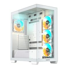 Gigabyte GB-C500PI ST C500 PANORAMIC STEALTH Gamin Midi Tower, White, ATX, Glass, Plastic, Steel