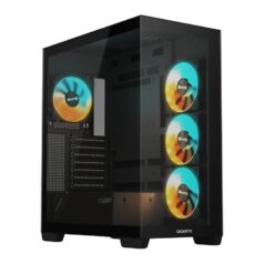 Gigabyte GB-C500P ST C500 PANORAMIC STEALTH Gaming Midi Tower, Black, ATX, Glass, Plastic, Steel