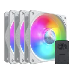 Cooler Master MFW-B2DW-173PA-R1 SickleFlow 120 ARGB White Edition 3 in 1 Pack, 1750 RPM, Sleeve