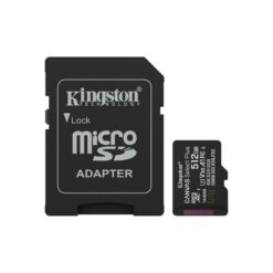 Kingston SDCS3/512GB Canvas Select Plus MicroSDXC + Adapter, 512 GB, Class 3 U3, UHS-I, 150 MB/s