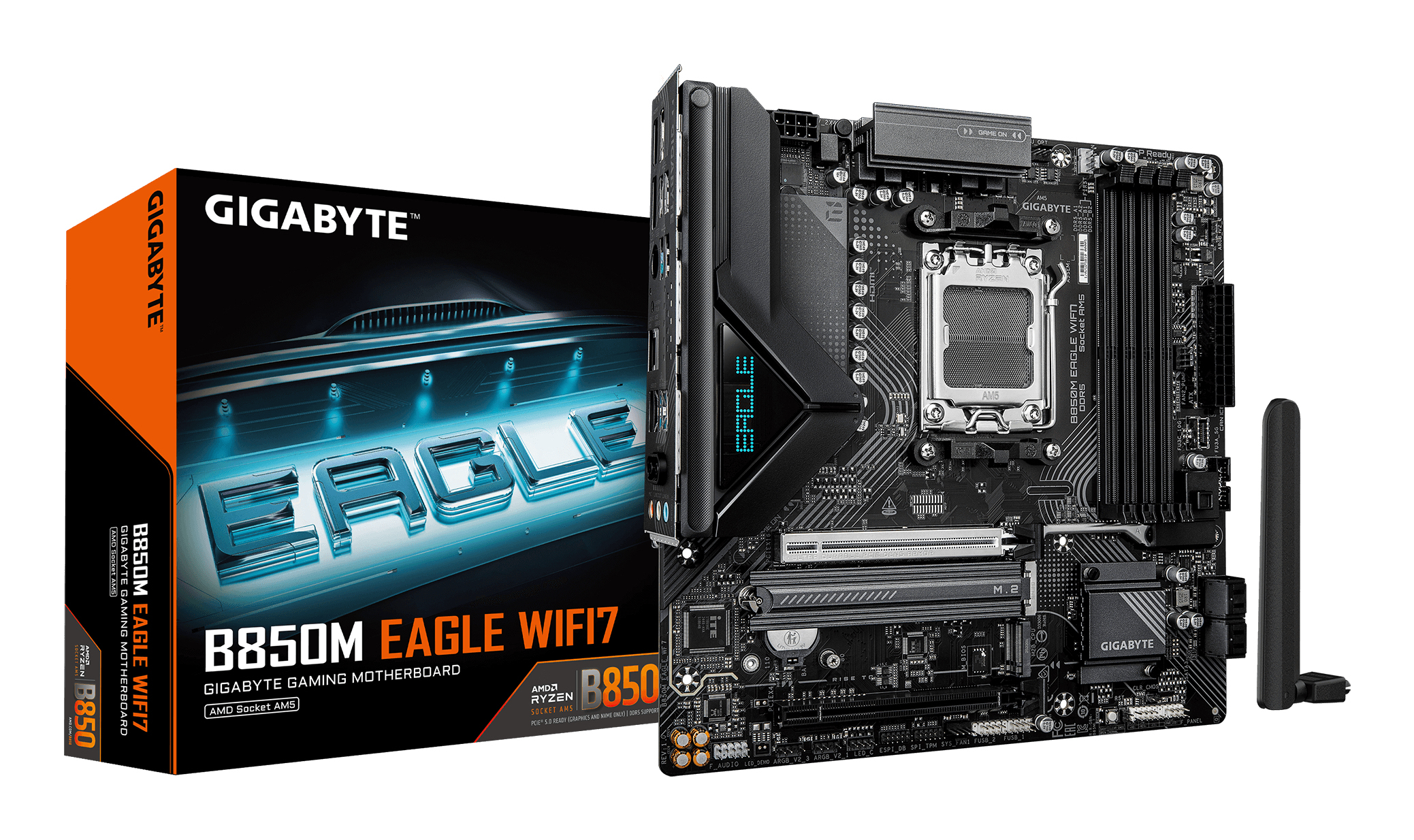 Gigabyte B850M EAGLE WF7, mATX, AMD AM5, DDR5, 2.5 Gbe, Wi-Fi 7, USB Type-C 3.2 Gen 2, PCIe 5.0