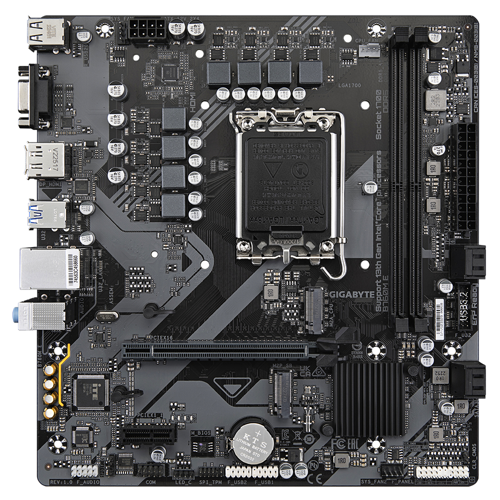 Gigabyte B760M E B760M E, mATX, Intel LGA1700, DDR5 7200 Mhz OC, 2x M.2, GbE LAN, USB 3.2 Gen 1 - Afbeelding 7