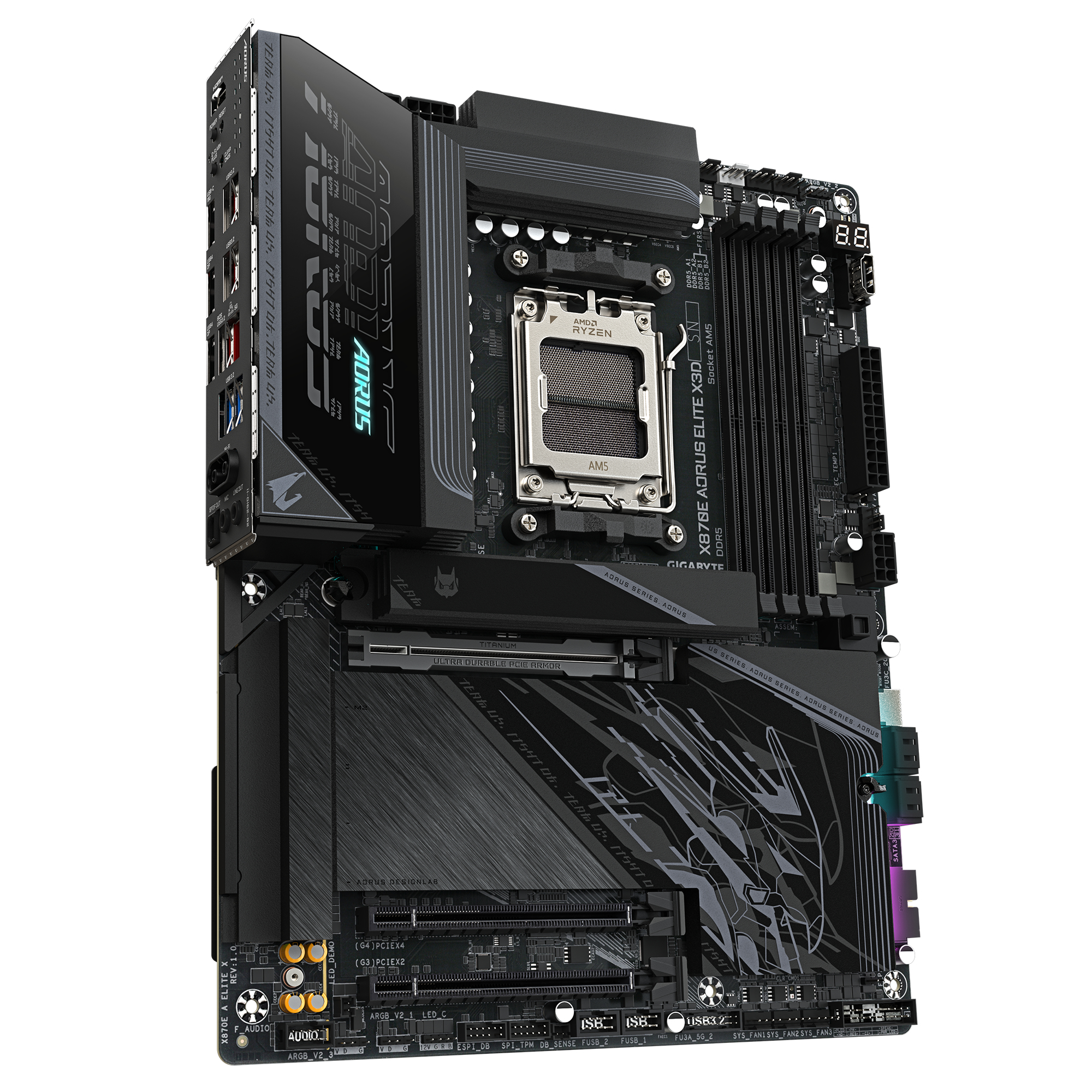 Gigabyte X870E A ELITE X AORUS ELITE X3D, ATX, AMD AM5, DDR5, 2x PCIe 5.0, WI-FI 7, 5 Gbe, USB 4 - Afbeelding 8