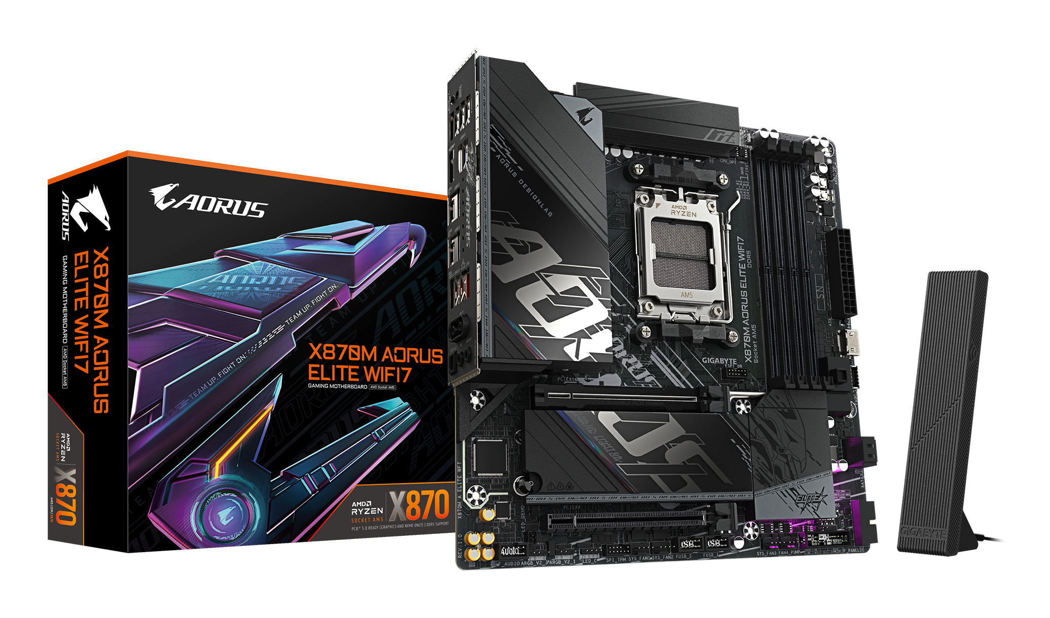 Gigabyte X870M AORUS ELITE WIFI7 X870M, mATX, AMD AM5, DDR5, PCIe 5.0, 2.5 Gbe, USB 4 - Afbeelding 6