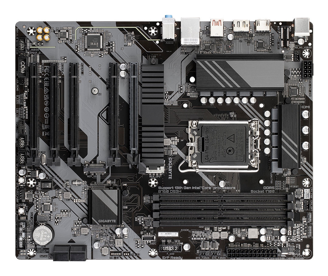 Gigabyte B760 DS3H, Intel LGA1700, B760, DIMM DDR5, USB-C 20 Gb/s, 2*PCIe 4.0 x4 M.2 - Afbeelding 9