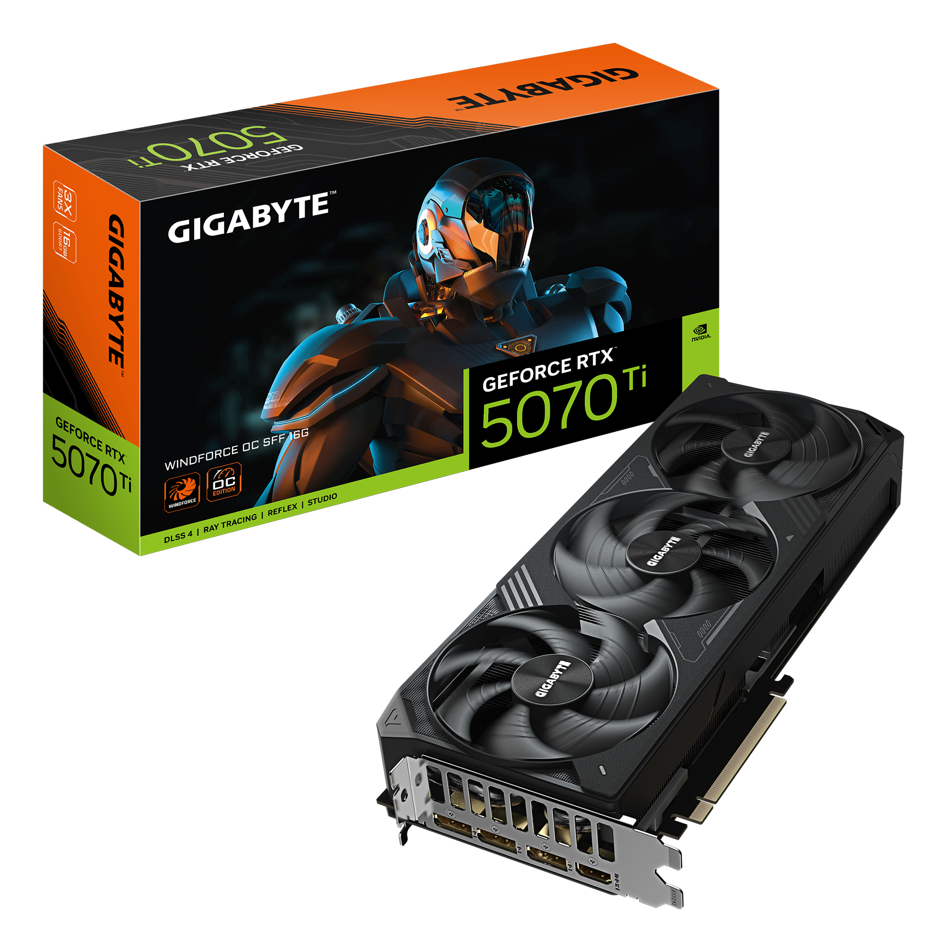 Gigabyte GV-N507TWF3OC-16GD GeForce RTX 5070 Ti WINDFORCE OC SFF 16G, 16GB, GDDR7, 256 bit - Afbeelding 6