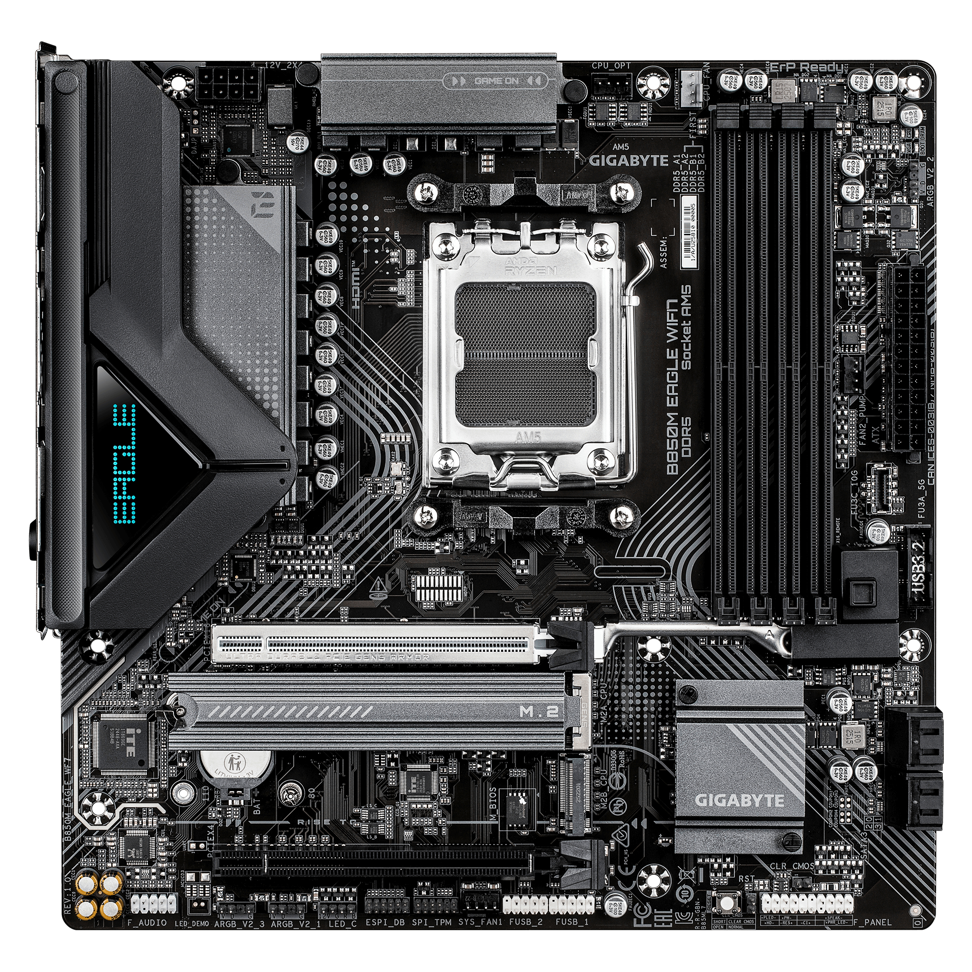 Gigabyte B850M EAGLE WF7, mATX, AMD AM5, DDR5, 2.5 Gbe, Wi-Fi 7, USB Type-C 3.2 Gen 2, PCIe 5.0 - Afbeelding 2