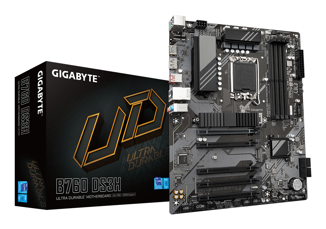 Gigabyte B760 DS3H, Intel LGA1700, B760, DIMM DDR5, USB-C 20 Gb/s, 2*PCIe 4.0 x4 M.2 - Afbeelding 6