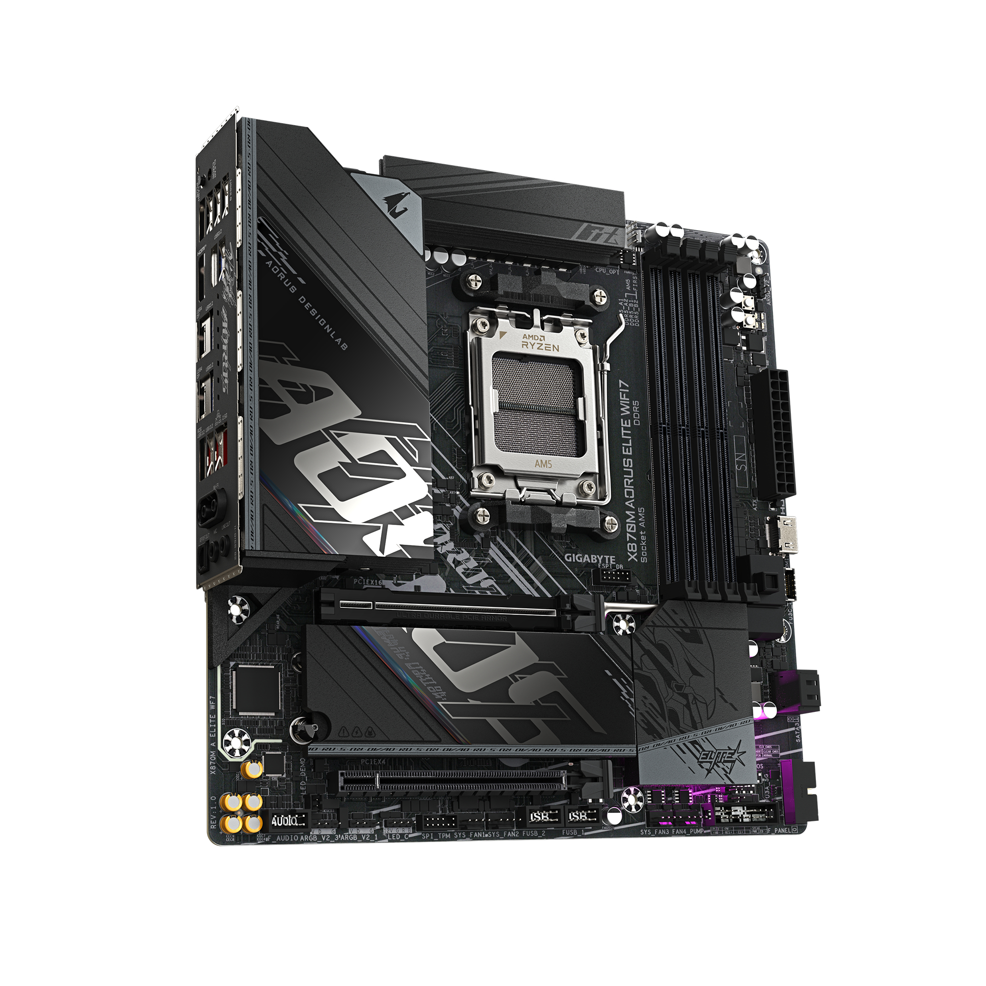 Gigabyte X870M AORUS ELITE WIFI7 X870M, mATX, AMD AM5, DDR5, PCIe 5.0, 2.5 Gbe, USB 4 - Afbeelding 9