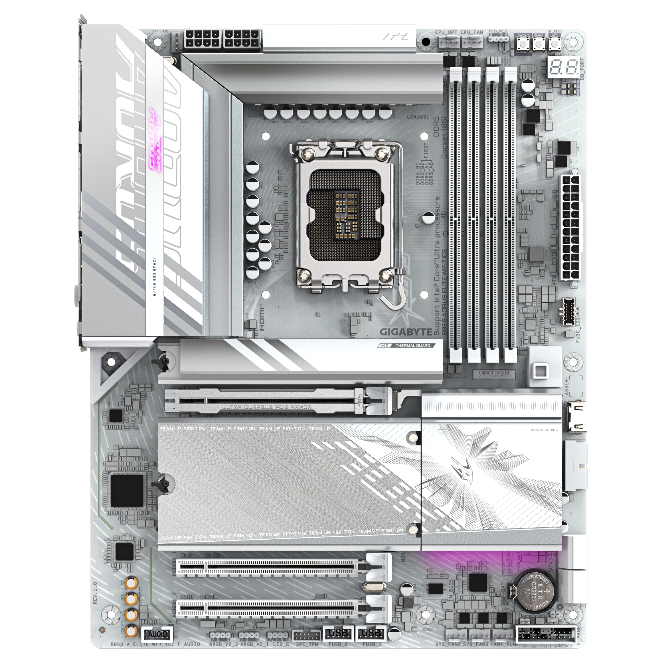 Gigabyte B860 A ELITE WF7 ICE AORUS ELITE WIFI7 ICE, ATX, Intel LGA1851, B860, DDR5, 2.5 GbE, Wi-Fi7 - Afbeelding 7