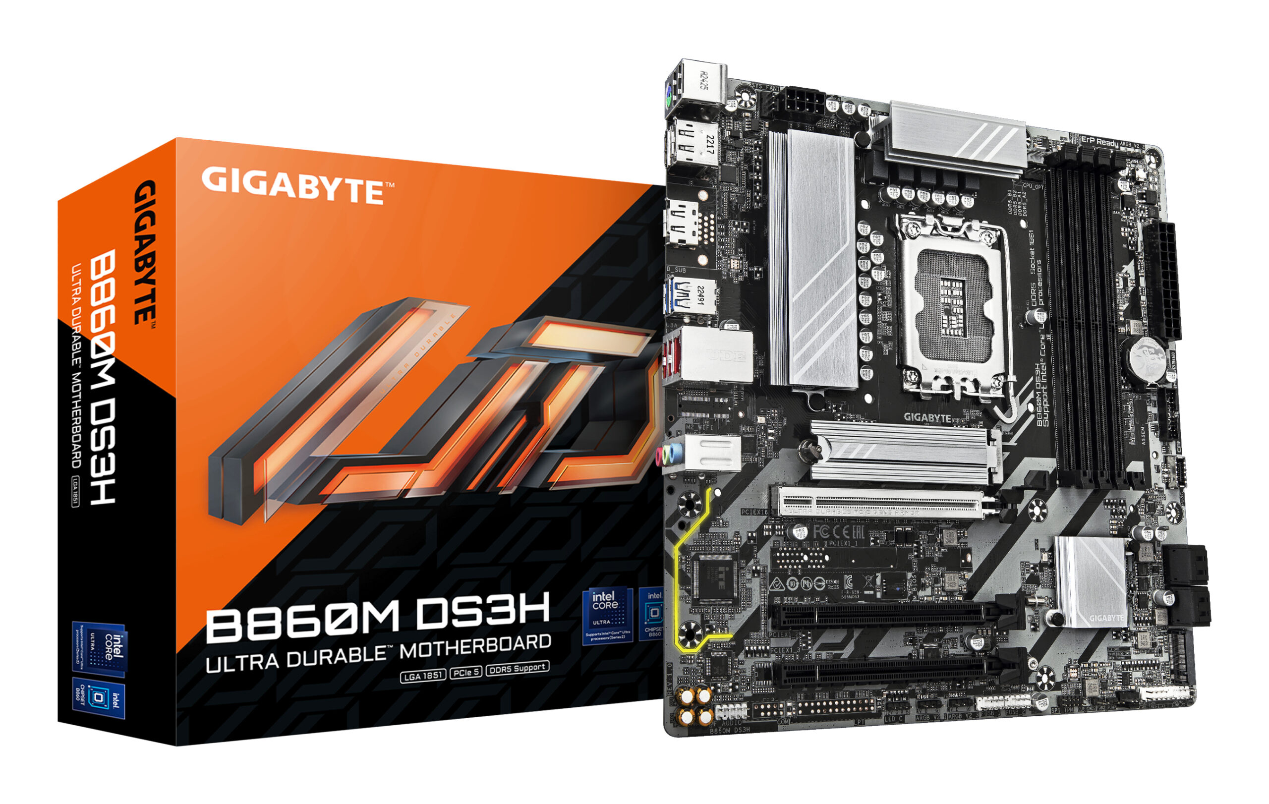 Gigabyte B860M DS3H, mATX, LGA1851, Intel B860, 4x DDR5, 2.5 GbE, USB 3.2 Gen 2 Type-A - Afbeelding 5