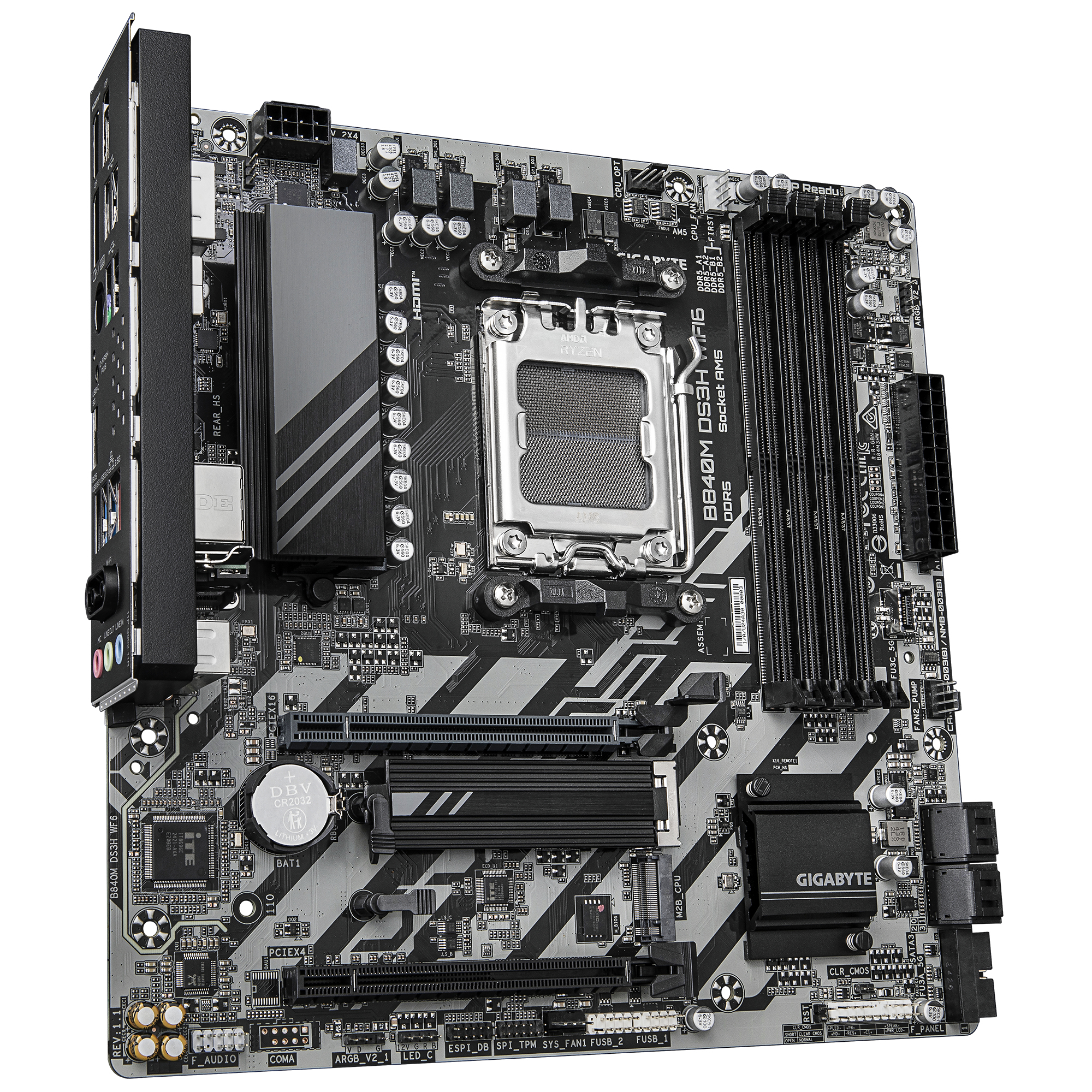 Gigabyte B840M DS3H WF6, mATX, AMD AM5, DDR5 OC, 2x M.2 PCIe 4.0, Wi-Fi 6, 2.5 GbE, USB 3.2 Gen 1 - Afbeelding 7