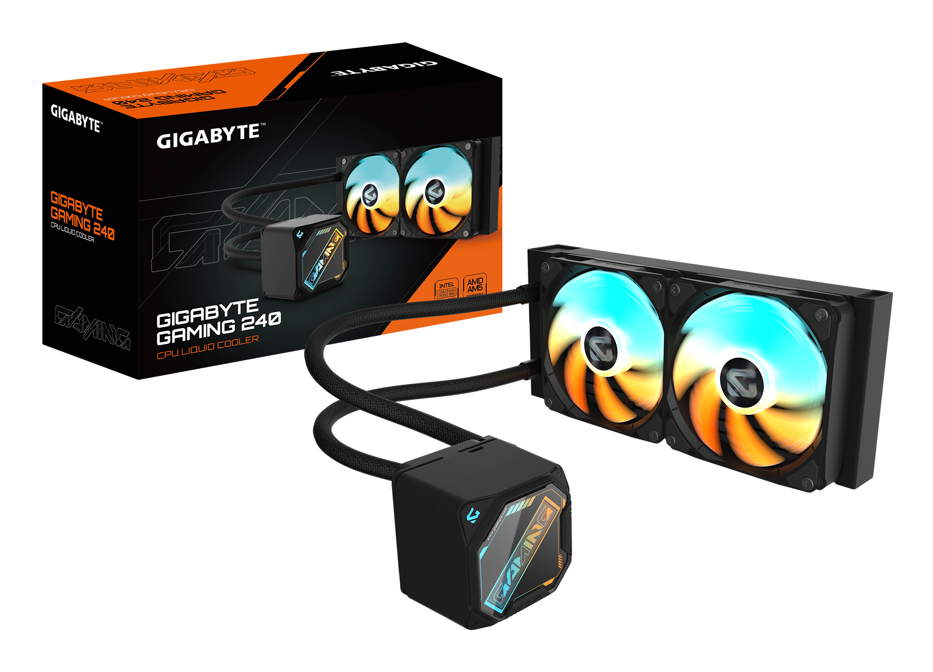 Gigabyte GP-GIGABYTE GME 240 GAMING 240 Liquid CPU Cooler- 2x120mm ARGB Fan, slide-in interlock - Afbeelding 5