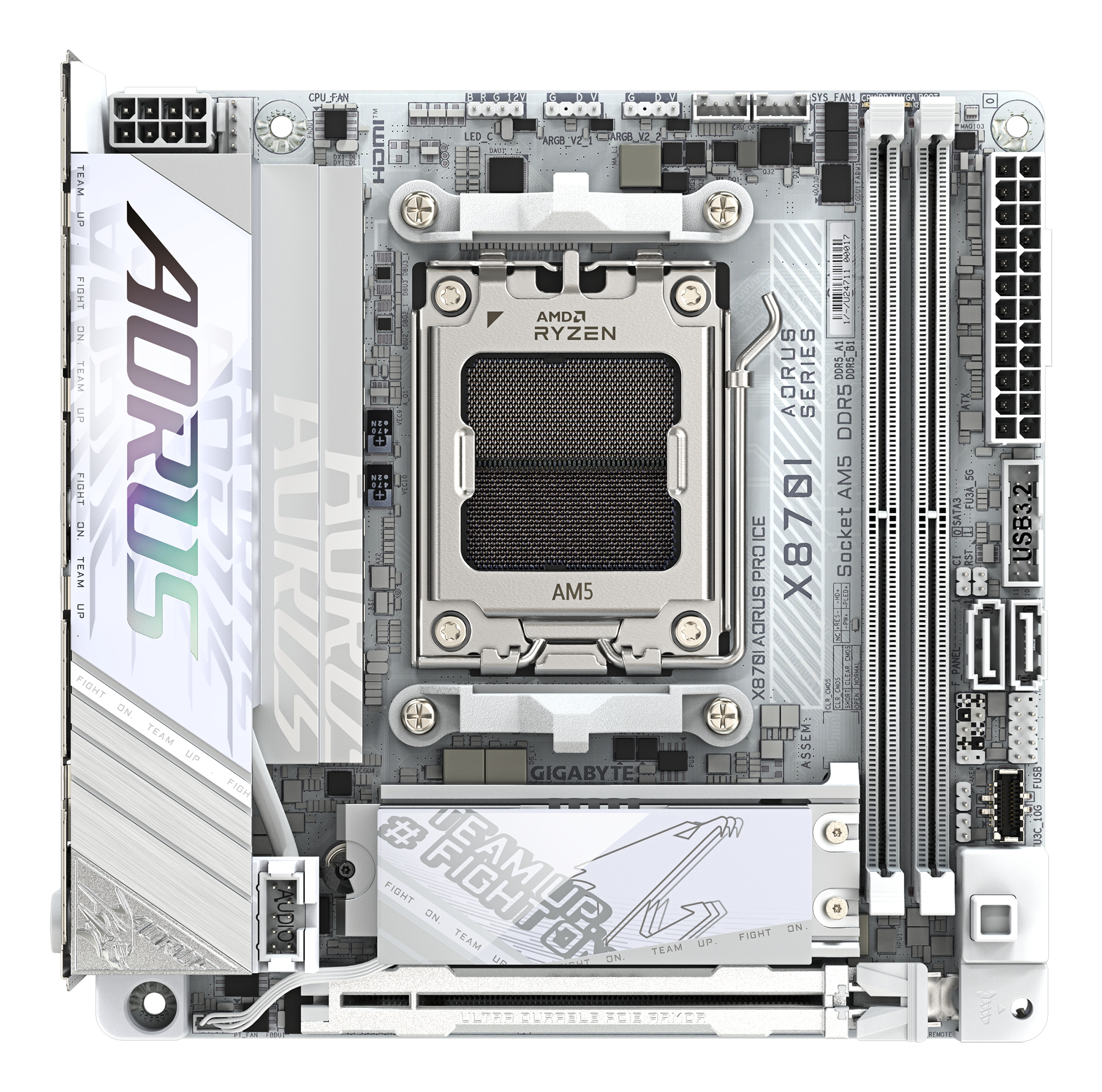 Gigabyte X870I AORUS PRO ICE, AMD AM5, DDR5, PCIe 5.0 M.2 + PCIe 4.0 M.2, WI-FI 7, 2,5GbE LAN, USB 4 - Afbeelding 9