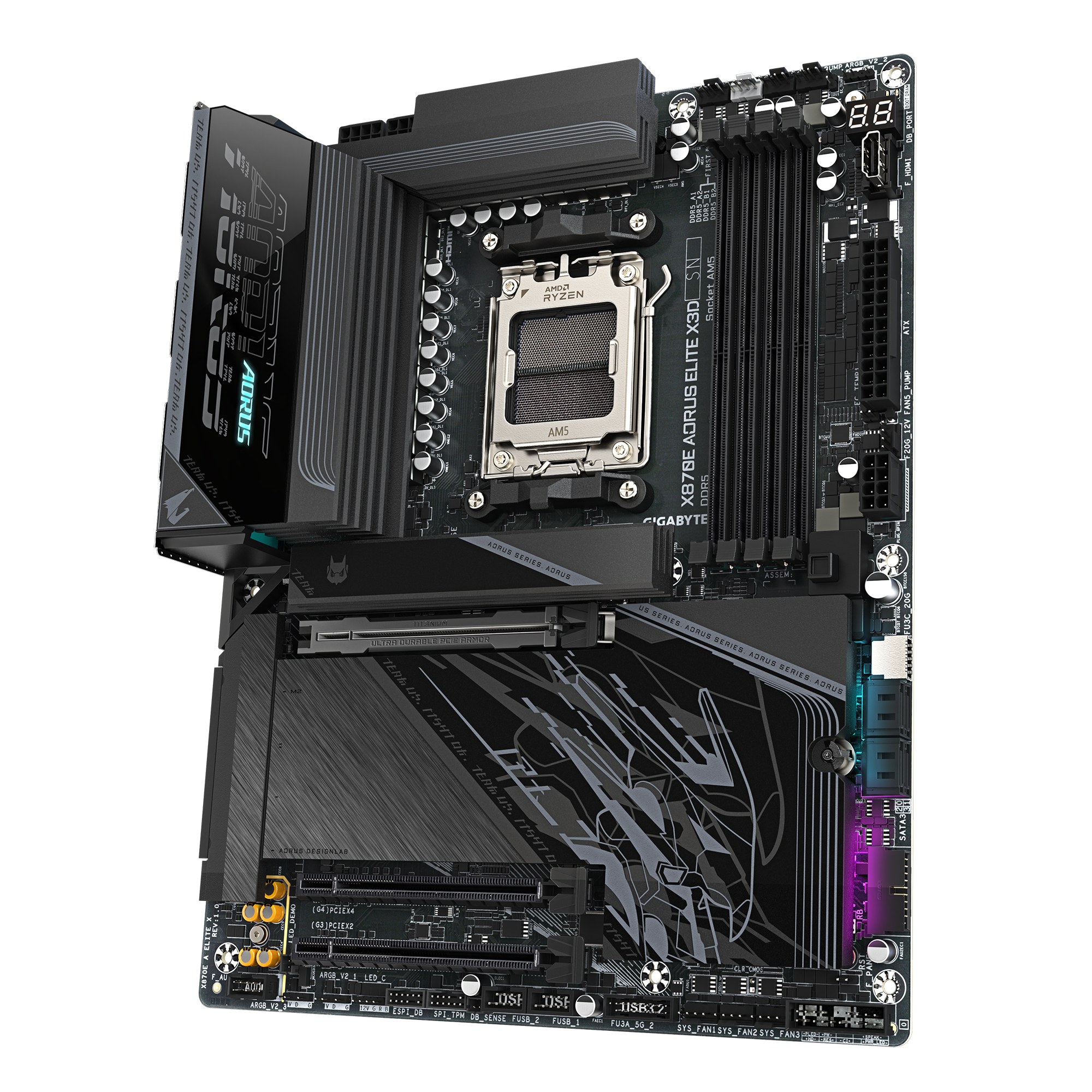 Gigabyte X870E A ELITE X AORUS ELITE X3D, ATX, AMD AM5, DDR5, 2x PCIe 5.0, WI-FI 7, 5 Gbe, USB 4 - Afbeelding 9