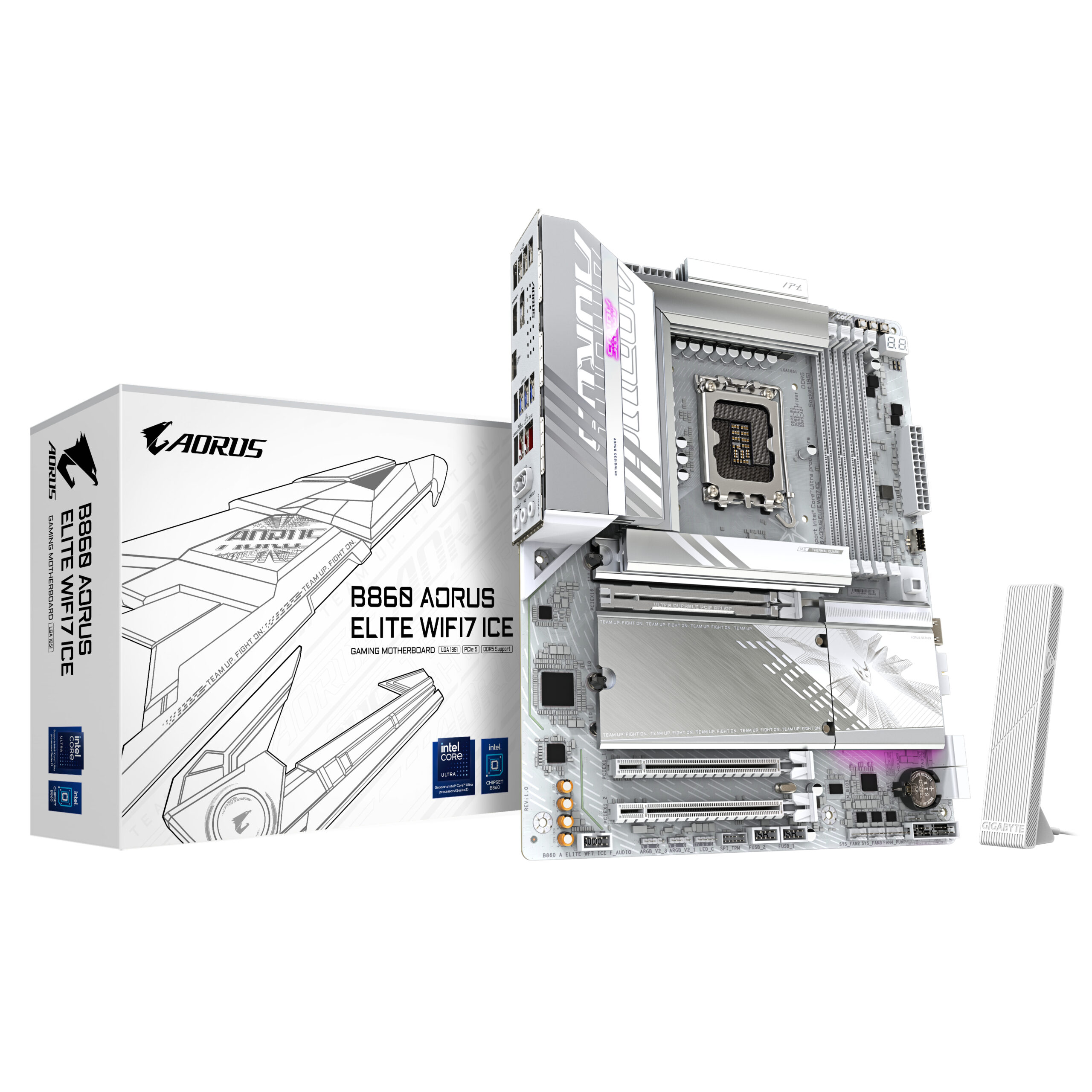 Gigabyte B860 A ELITE WF7 ICE AORUS ELITE WIFI7 ICE, ATX, Intel LGA1851, B860, DDR5, 2.5 GbE, Wi-Fi7 - Afbeelding 6