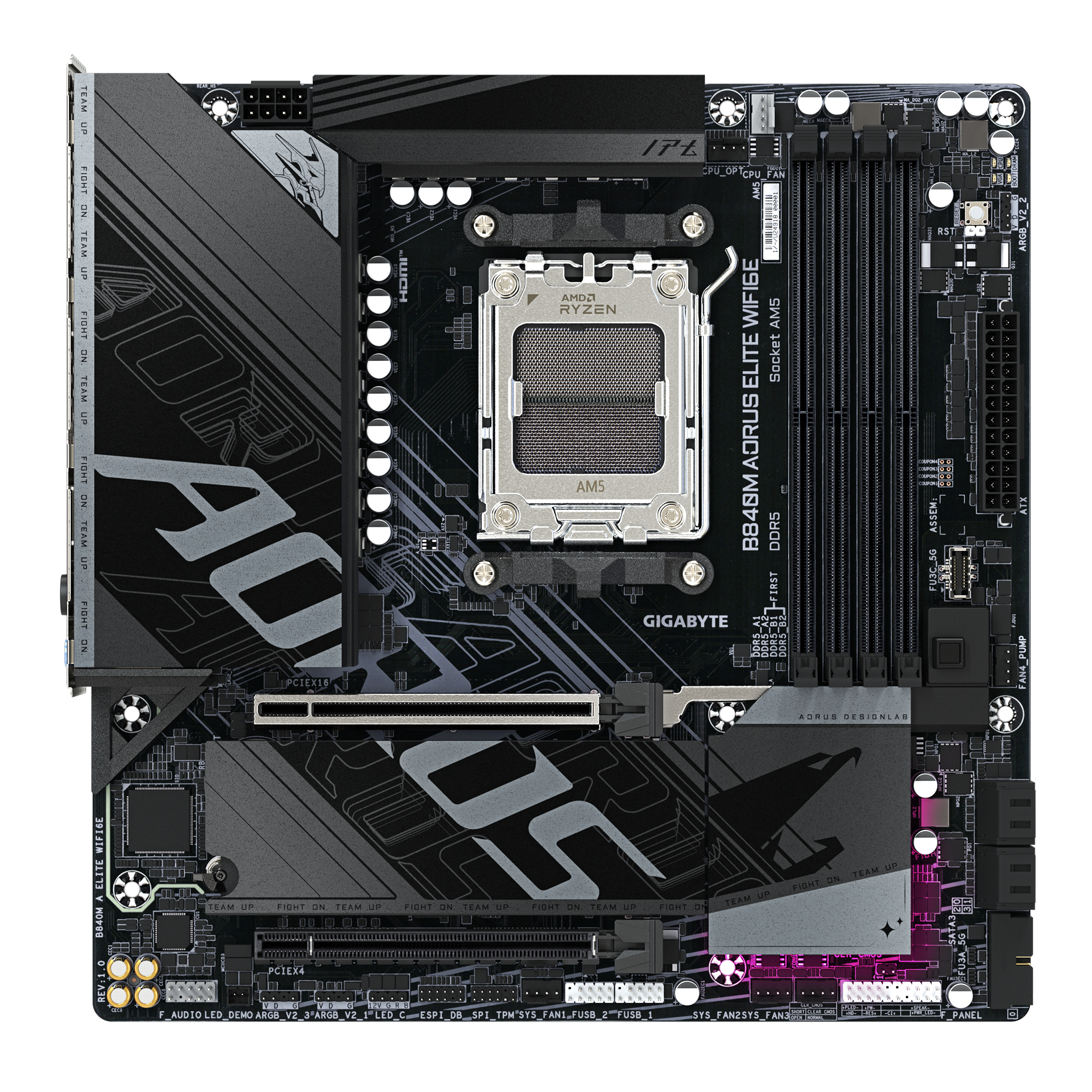 Gigabyte B840M A ELITE WIFI6E, mATX, AMD AM5, DDR5 OC, 2x PCIe 4.0, M.2, WI-Fi 6E, 2.5 GbE, USB 3.2 - Afbeelding 7