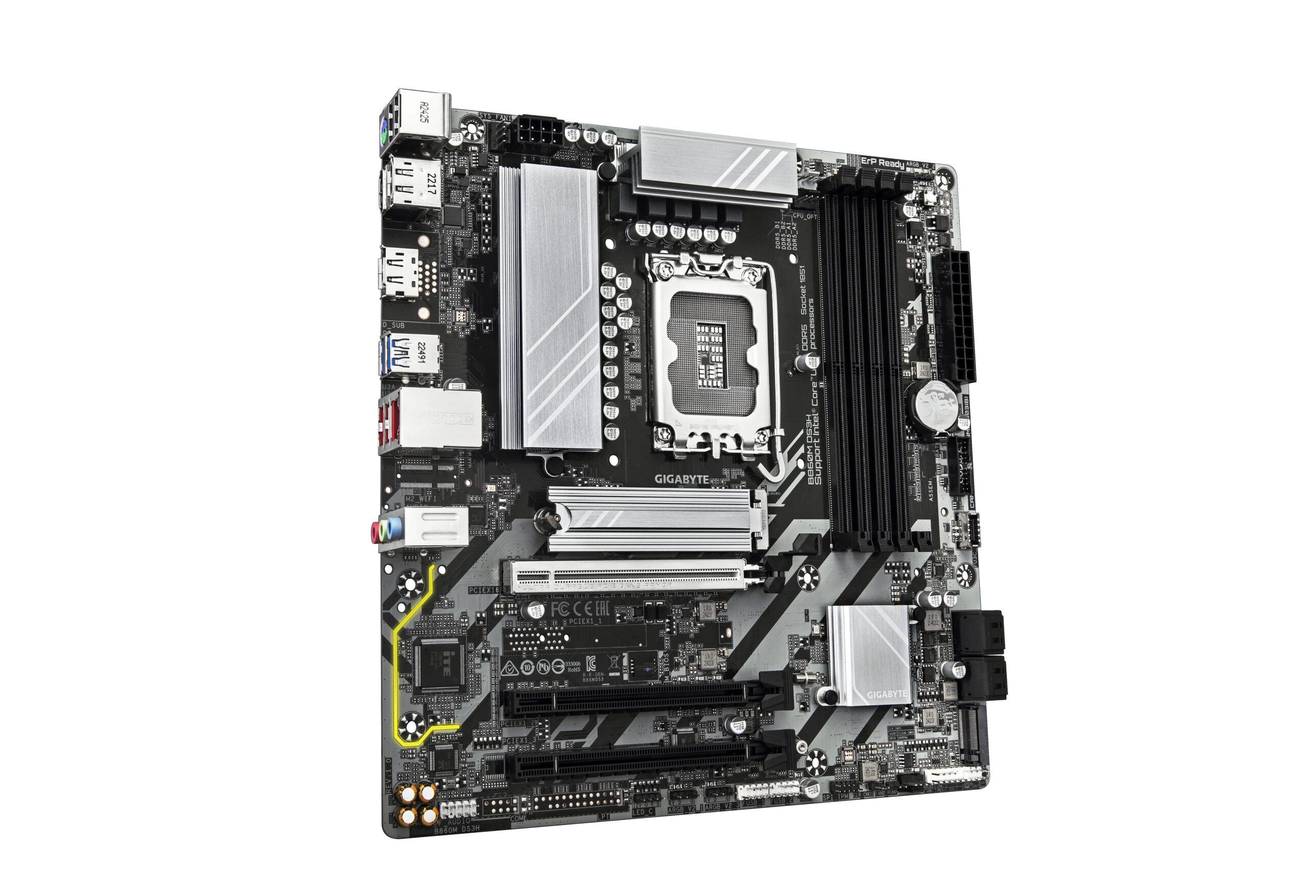Gigabyte B860M DS3H, mATX, LGA1851, Intel B860, 4x DDR5, 2.5 GbE, USB 3.2 Gen 2 Type-A - Afbeelding 7