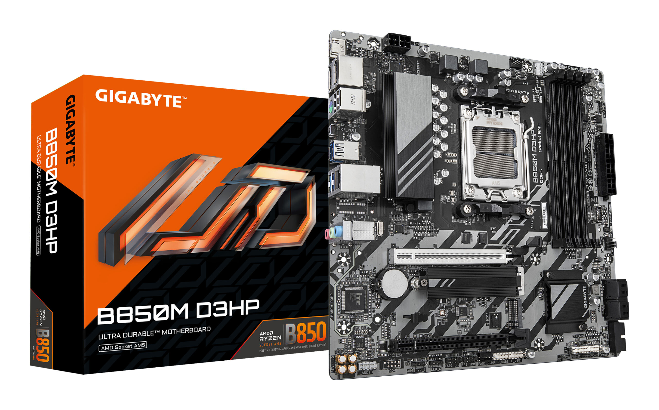 Gigabyte B850M D3HP, mATX, AMD AM5, B850, 4x DDR5 8200 O.C. Gigabit LAN, USB Type-C - Afbeelding 5