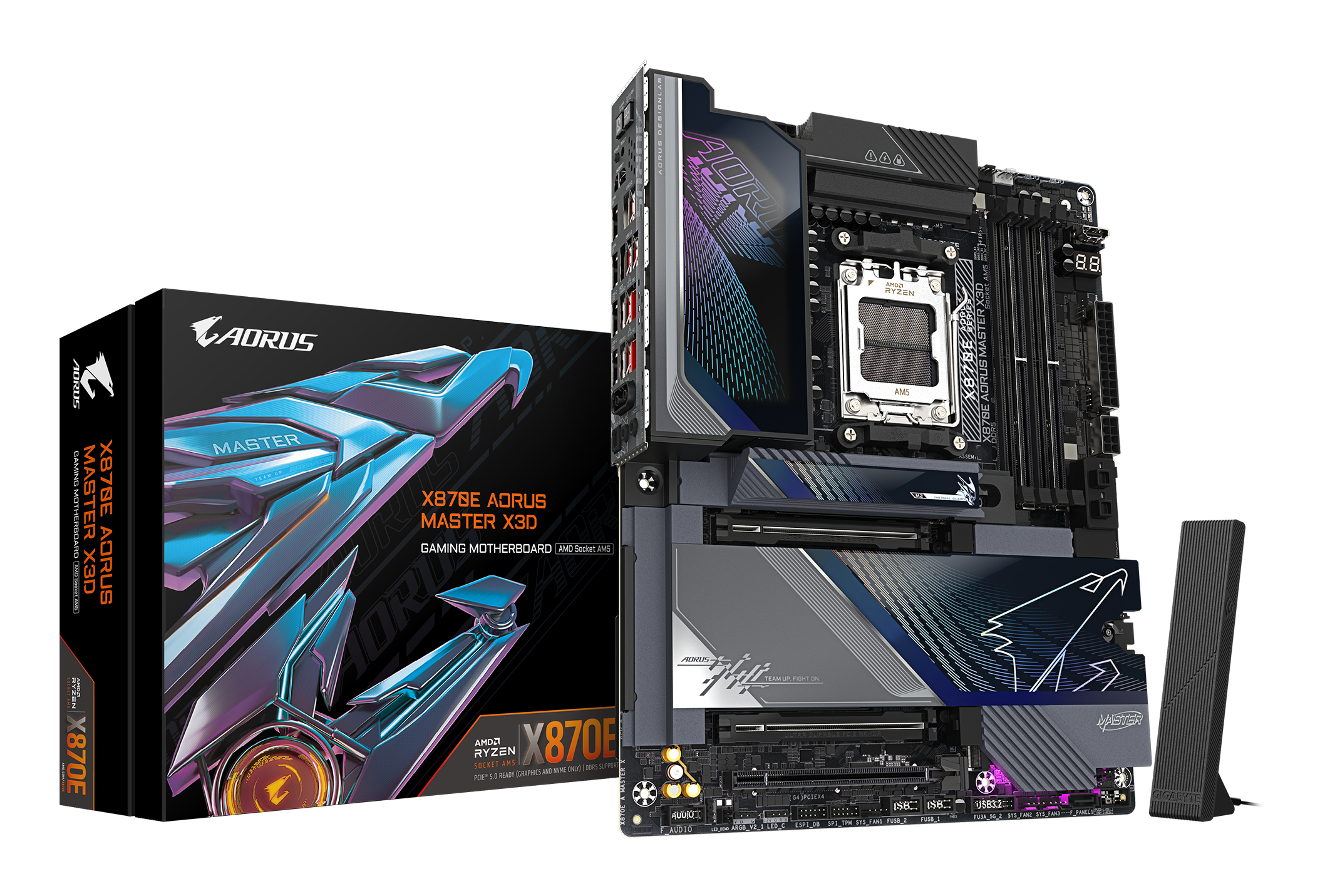 Gigabyte X870E A MASTER X X870E AORUS MASTER X3D, ATX, AMD AM5, DDR5, 10 Gbe, Wi-Fi 7, USB 4, PCIe 5