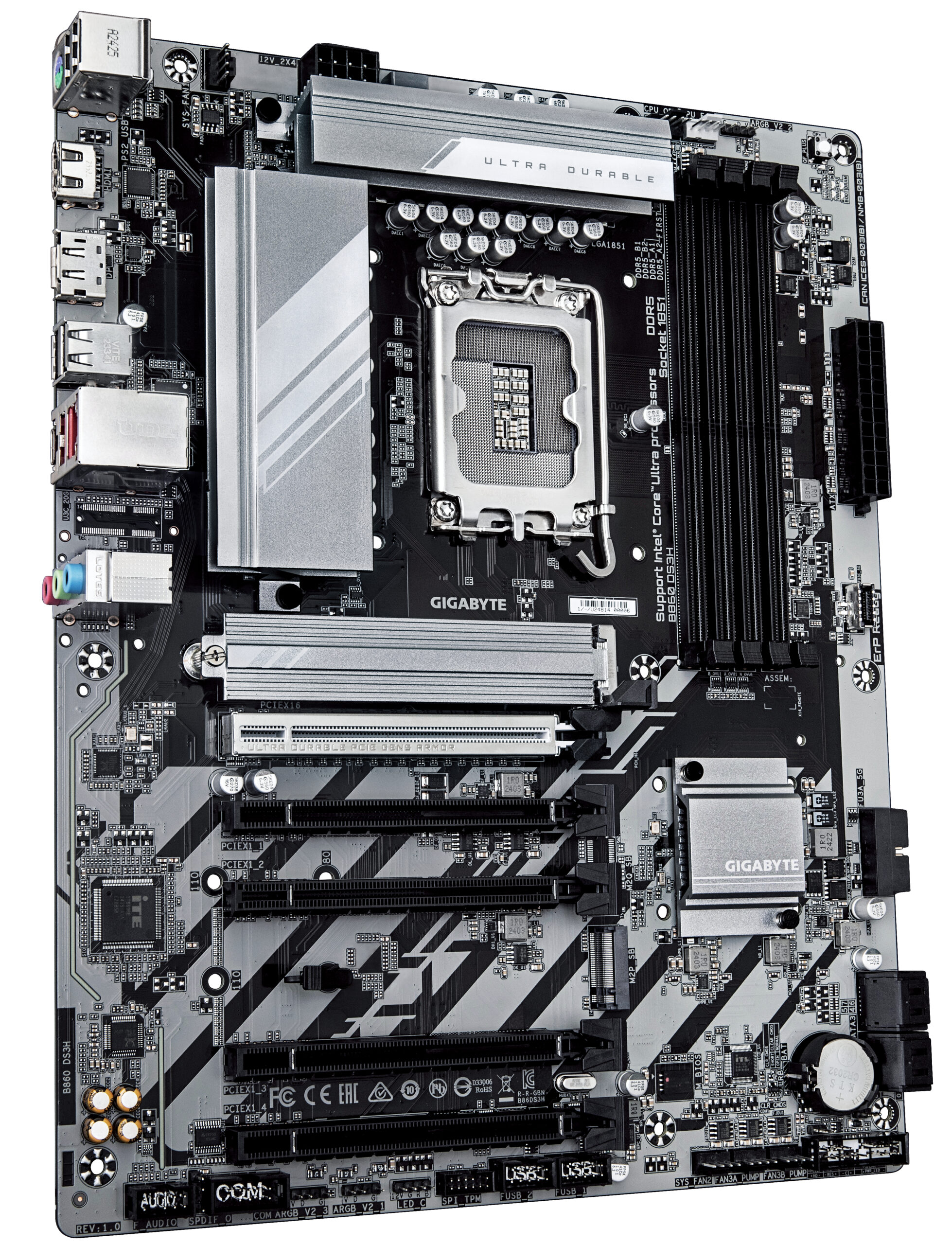 GIGABYTE B860 DS3H moederbord Intel B860 LGA 1851 (Socket V1) ATX - Afbeelding 3