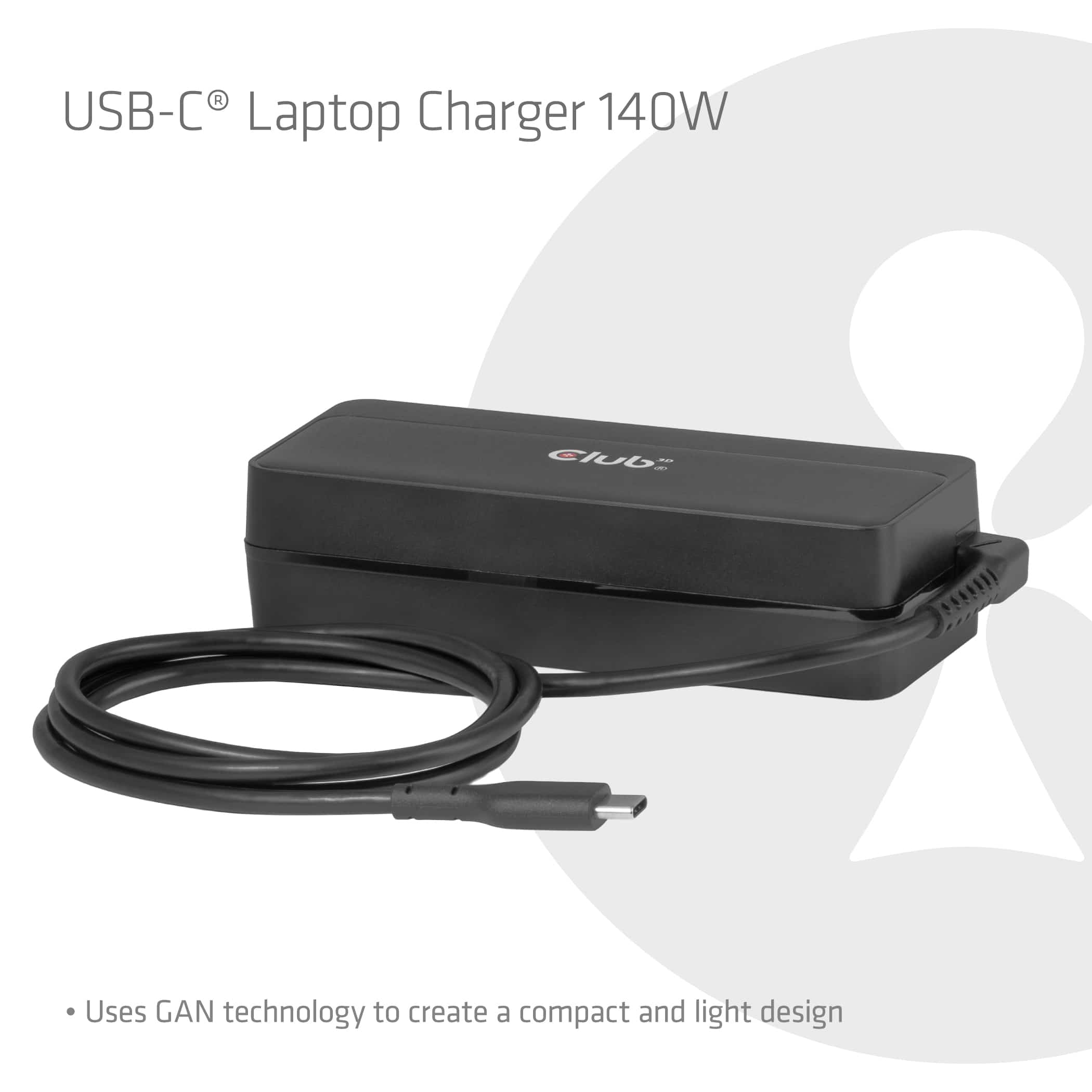 CLUB3D USB-C-laptoplader 140 W - Afbeelding 2