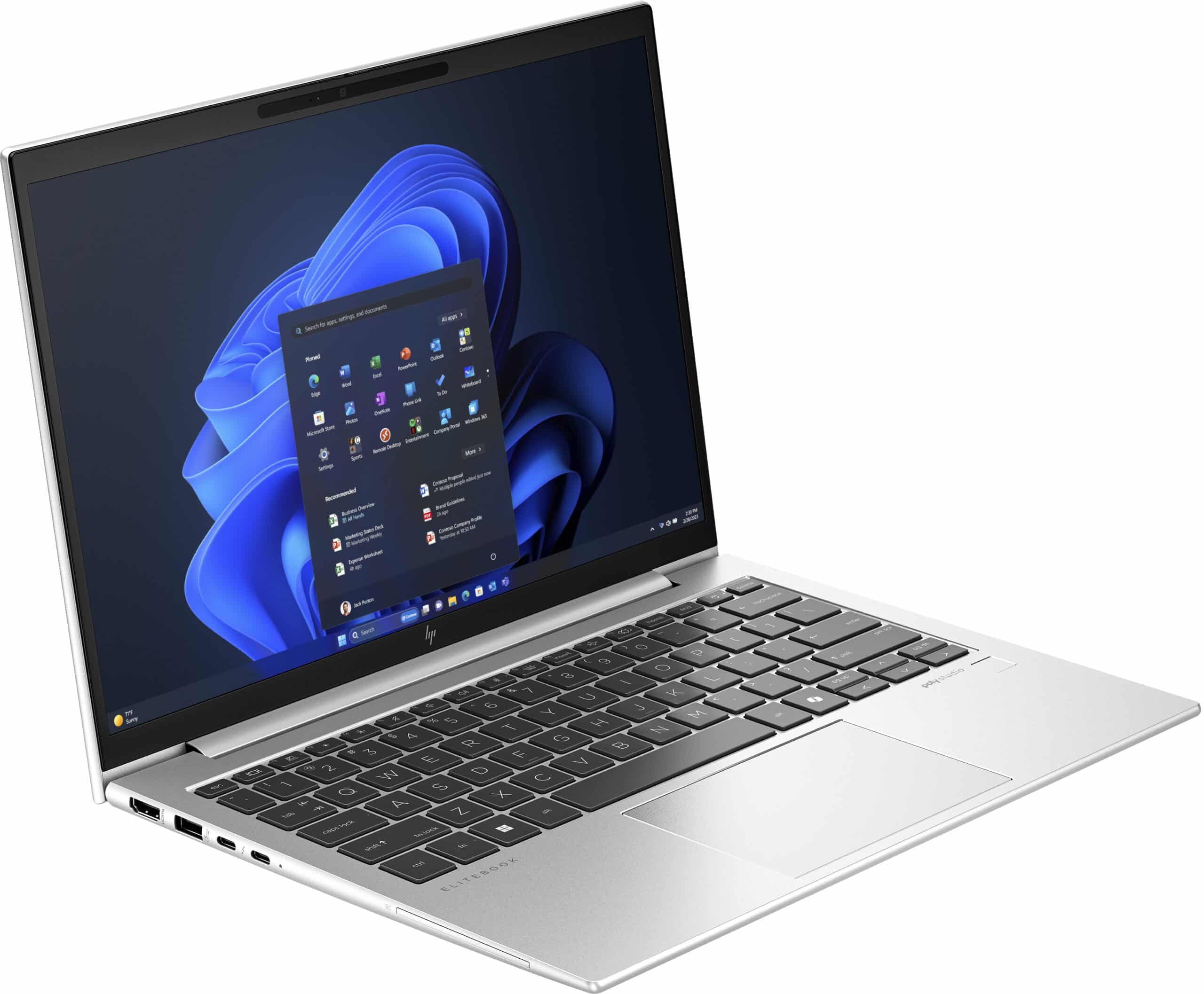 HP EliteBook 830 G11 Intel Core Ultra 7 155U Laptop 33,8 cm (13.3") WUXGA 16 GB LPDDR5x-SDRAM 512 GB SSD Wi-Fi 6E (802.11ax) Windows 11 Pro AI PC Zilver - Afbeelding 3