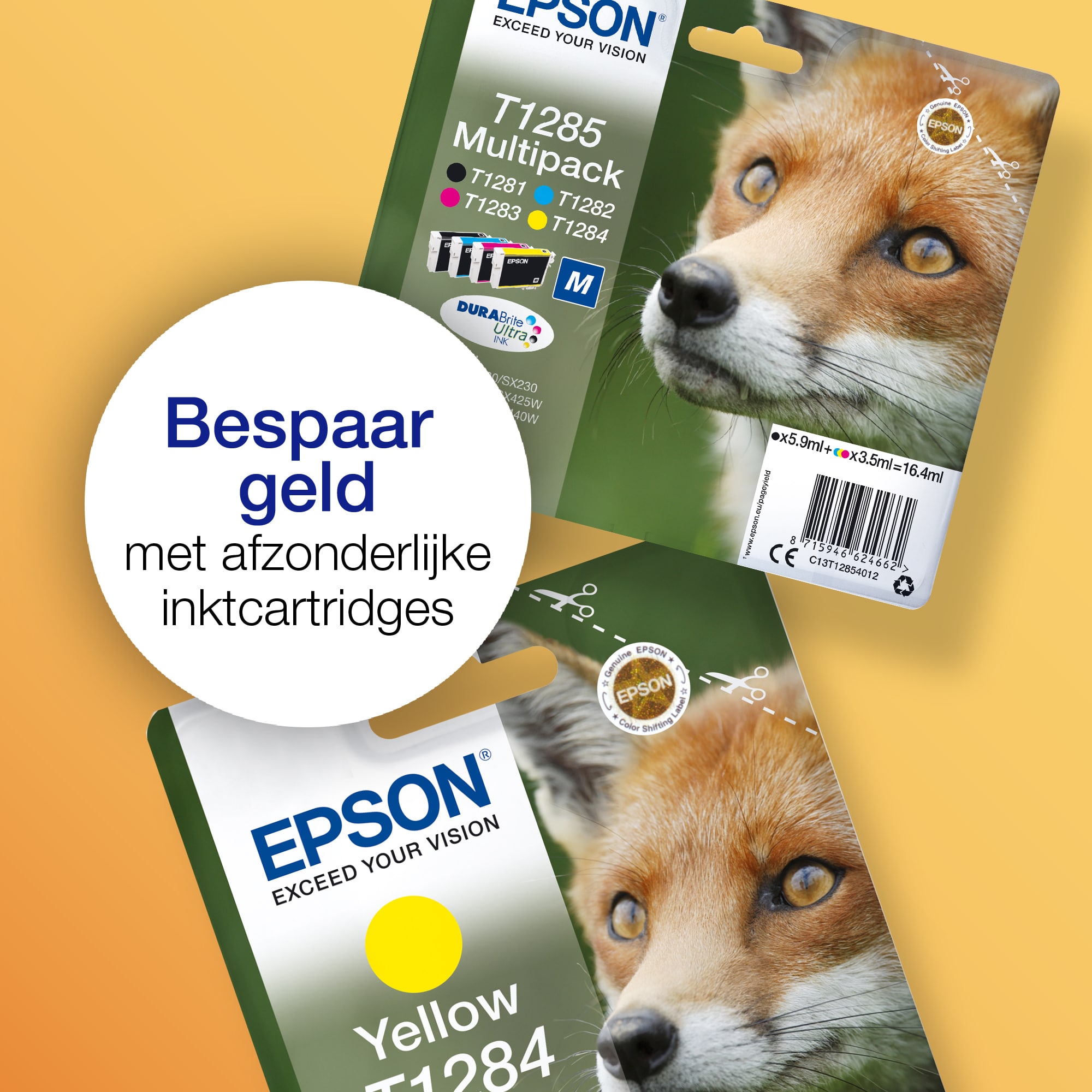 Epson Fox T128 Vos DURABrite Ultra multipack vierkleuren EasyMail-inkt - Afbeelding 3