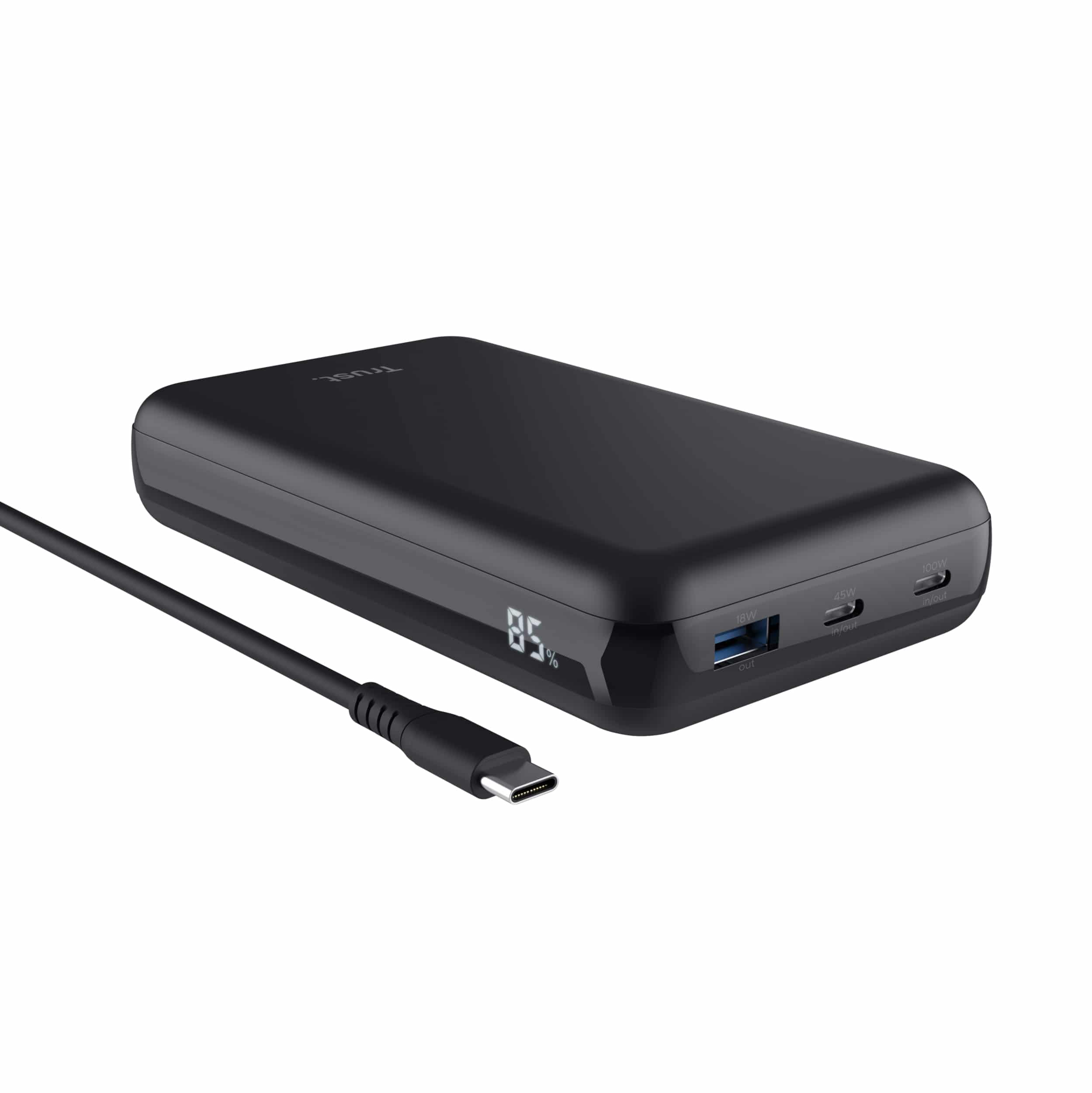 Trust Laro Laptop Powerbank 65W - Powerbank voor laptop en mobiel – 20.000 mAh – USB-C opladen – Zwart