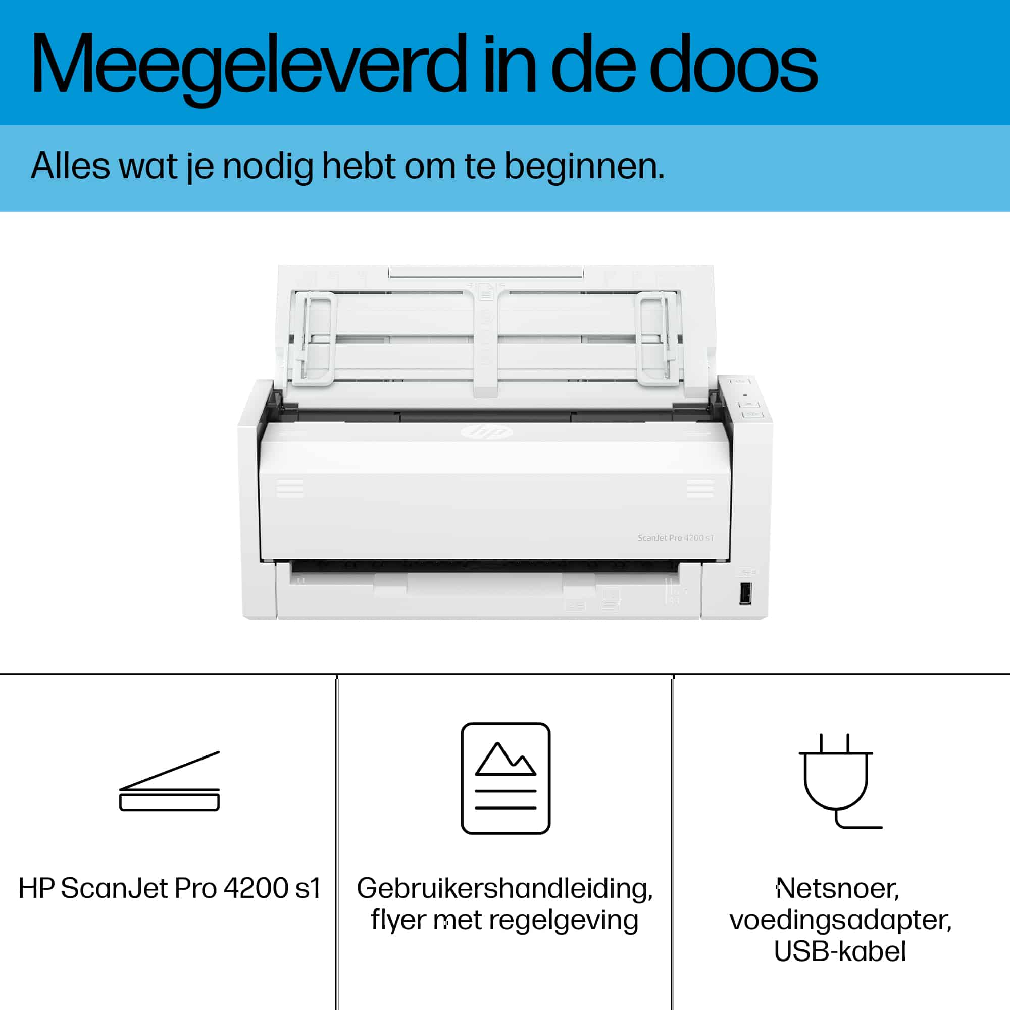 HP ScanJet Pro 4200 s1 ADF-scanner 600 x 600 DPI A4 Blauw, Wit