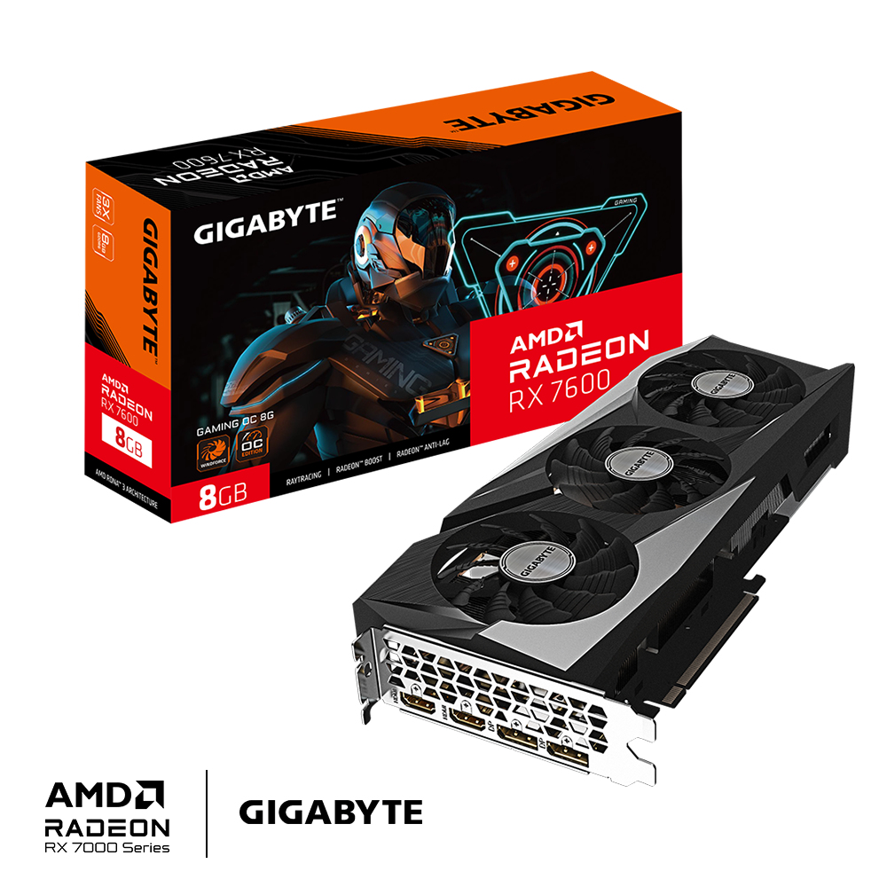 GIGABYTE GAMING Radeon RX 7600 OC 8G AMD 8 GB GDDR6 - Afbeelding 2