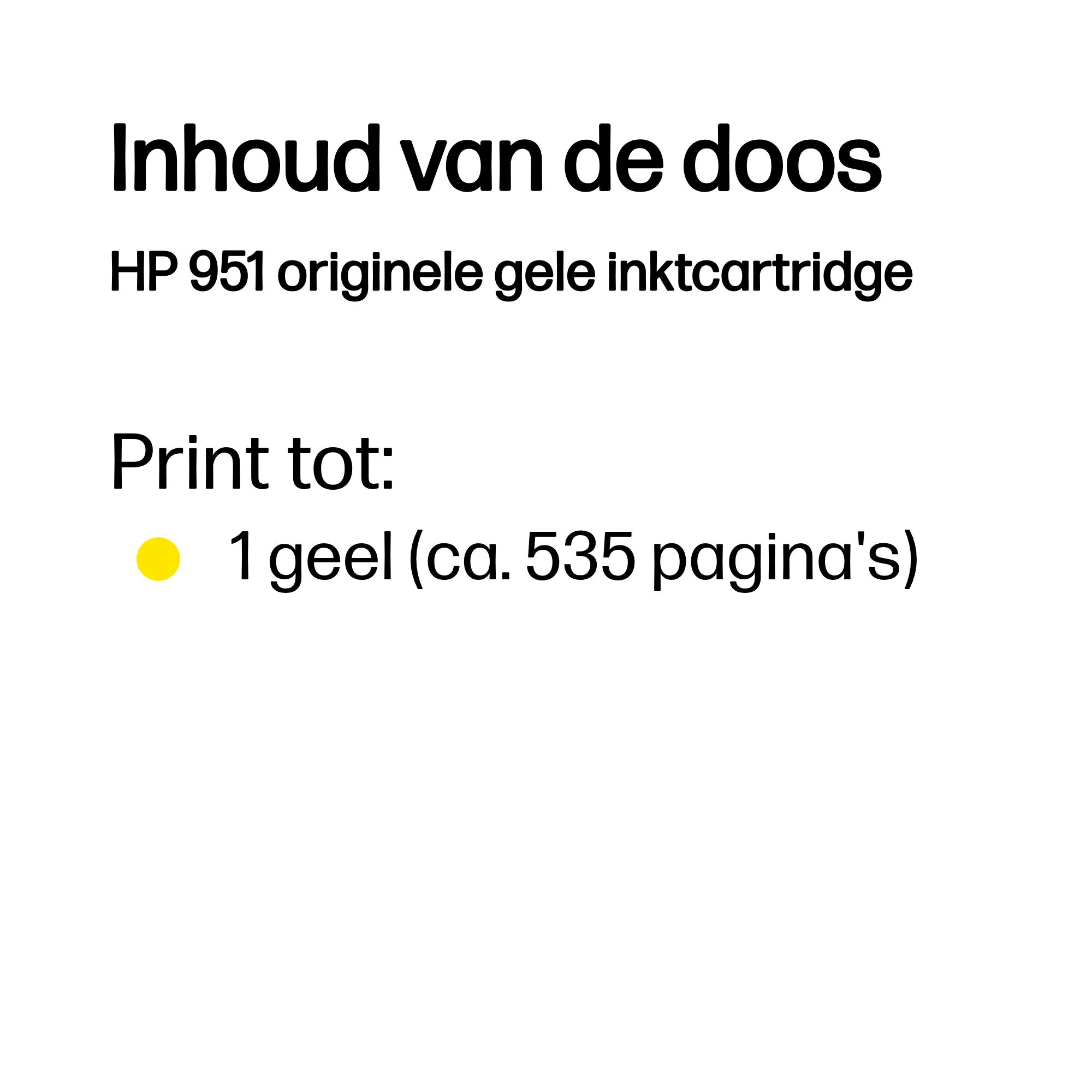 HP 951 originele gele inktcartridge - Afbeelding 2