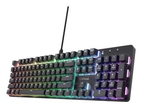 Trust GXT 871 Zora Gaming Toetsenbord - Mechanisch toetsenbord – Belgische AZERTY-indeling – RGB-verlichting – Zwart