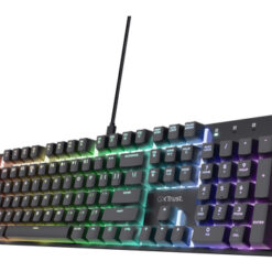 Trust GXT 871 Zora Gaming Toetsenbord - Mechanisch toetsenbord – QWERTY US-indeling – RGB-verlichting – Zwart