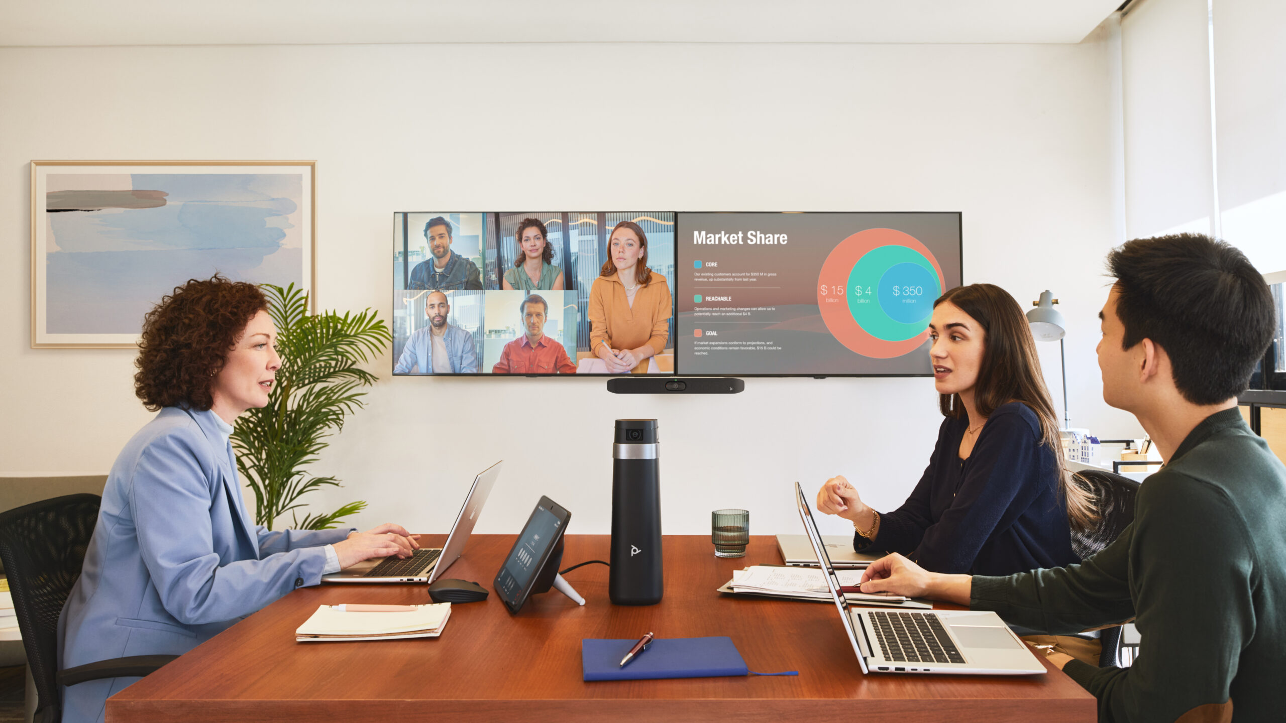 HP Poly Studio X32 All-In-One Video Bar No Power Supply TAA - Afbeelding 4