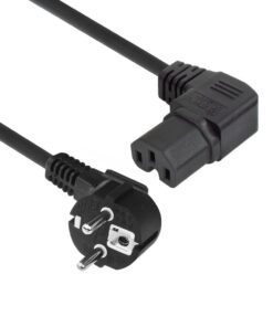 ACT Netsnoer CEE 7/7 male (haaks) - C15 (haaks rechts) IEC60320 zwart 2 m