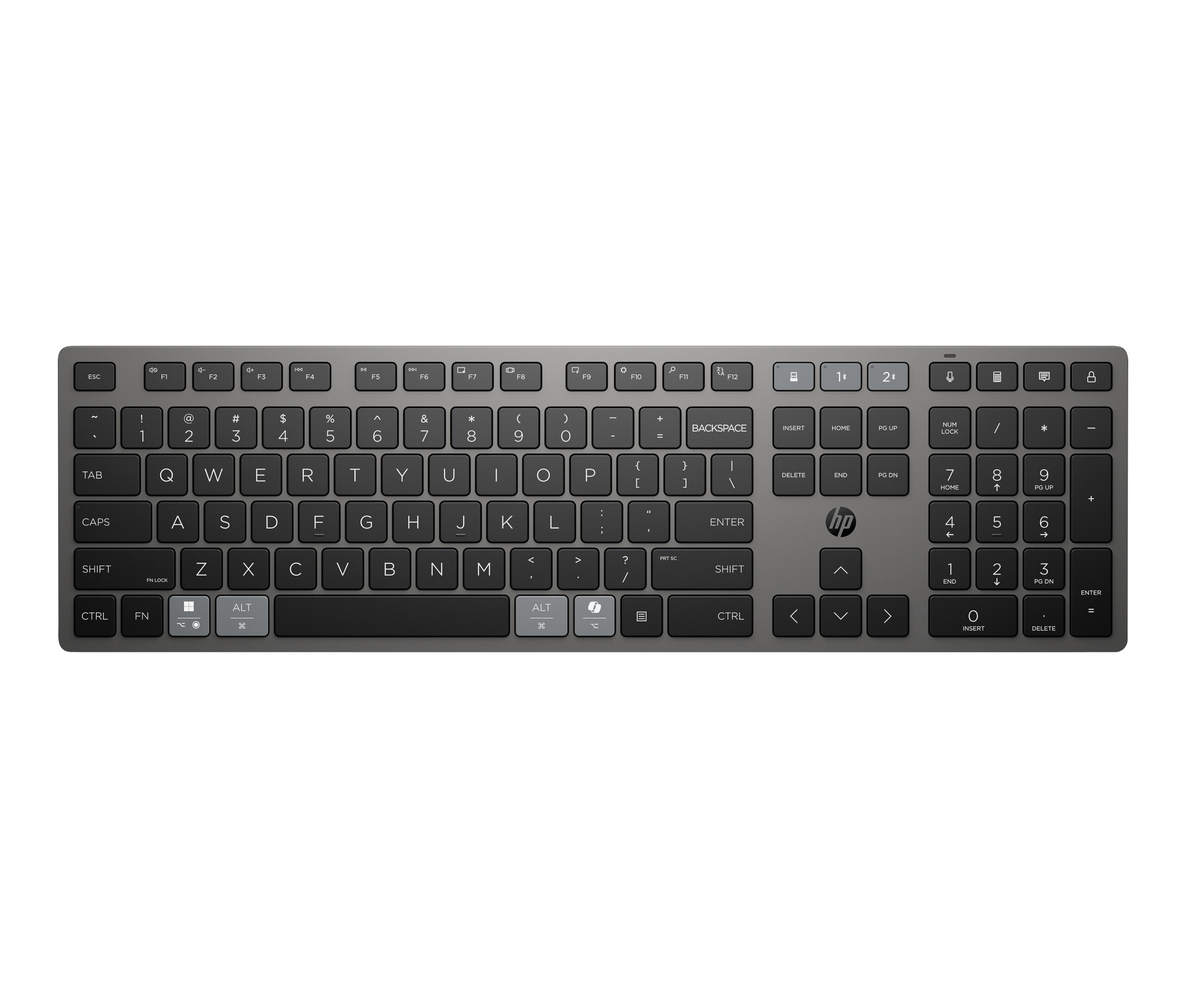 HP 725 Multi-Device Rchrgbl WL KBD Belg toetsenbord Thuis/Werk RF-draadloos + Bluetooth Zwart