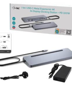 i-tec USB-C Metal Ergonomic 3x 4K Display Docking Station with Power Delivery 100 W + Universal Charger 100 W - Afbeelding 3