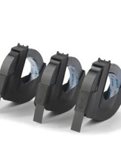 DYMO originele labeltape met reliëf | rollen van 9 mm x 3 m | Wit op zwart | Zelfklevend etiketten voor Lettertang | 3 stuks - Afbeelding 2