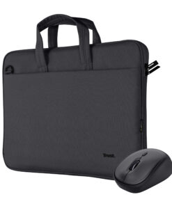 Trust Bologna laptop schoudertas 16 inch - Laptop schoudertas – Voor laptops tot 16 inch – Gerecycled materiaal – Zwart