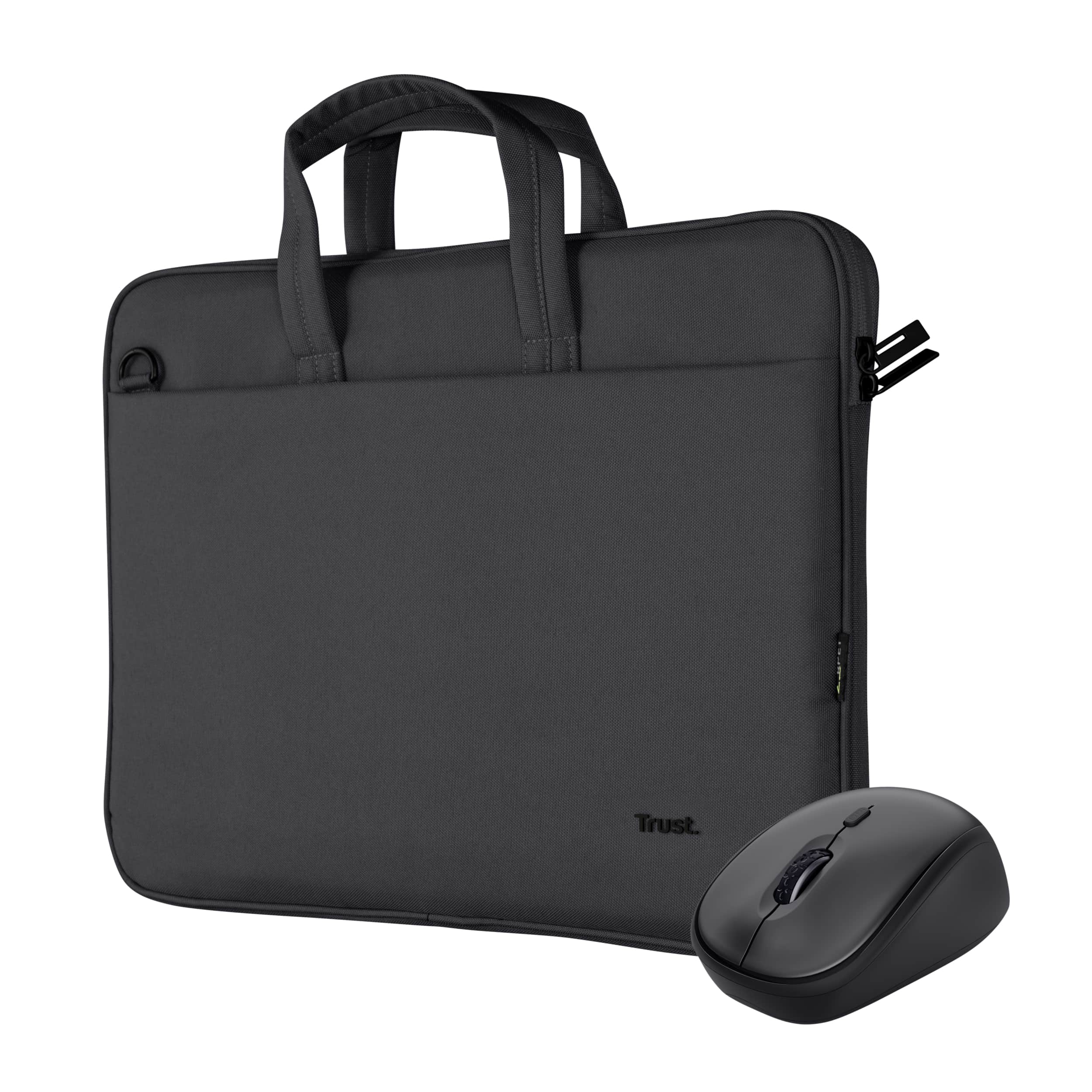 Trust Bologna laptop schoudertas 16 inch - Laptop schoudertas – Voor laptops tot 16 inch – Gerecycled materiaal – Zwart