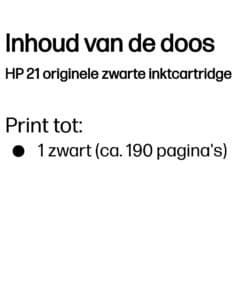 HP 21 originele zwarte inktcartridge - Afbeelding 2